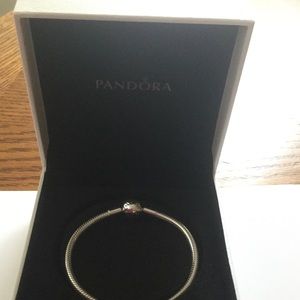 17 cm | 6.7” smooth silver clasp Pandora bracelet