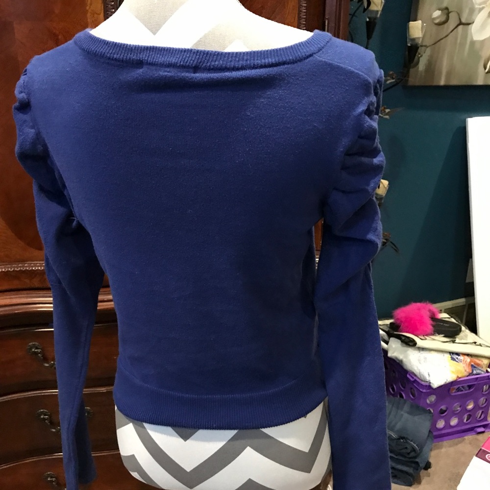 Ruched Purple Sweater - Picture 2 of 4