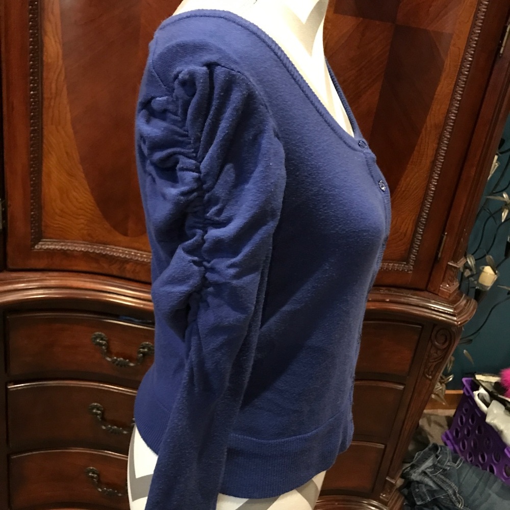 Ruched Purple Sweater - Picture 3 of 4