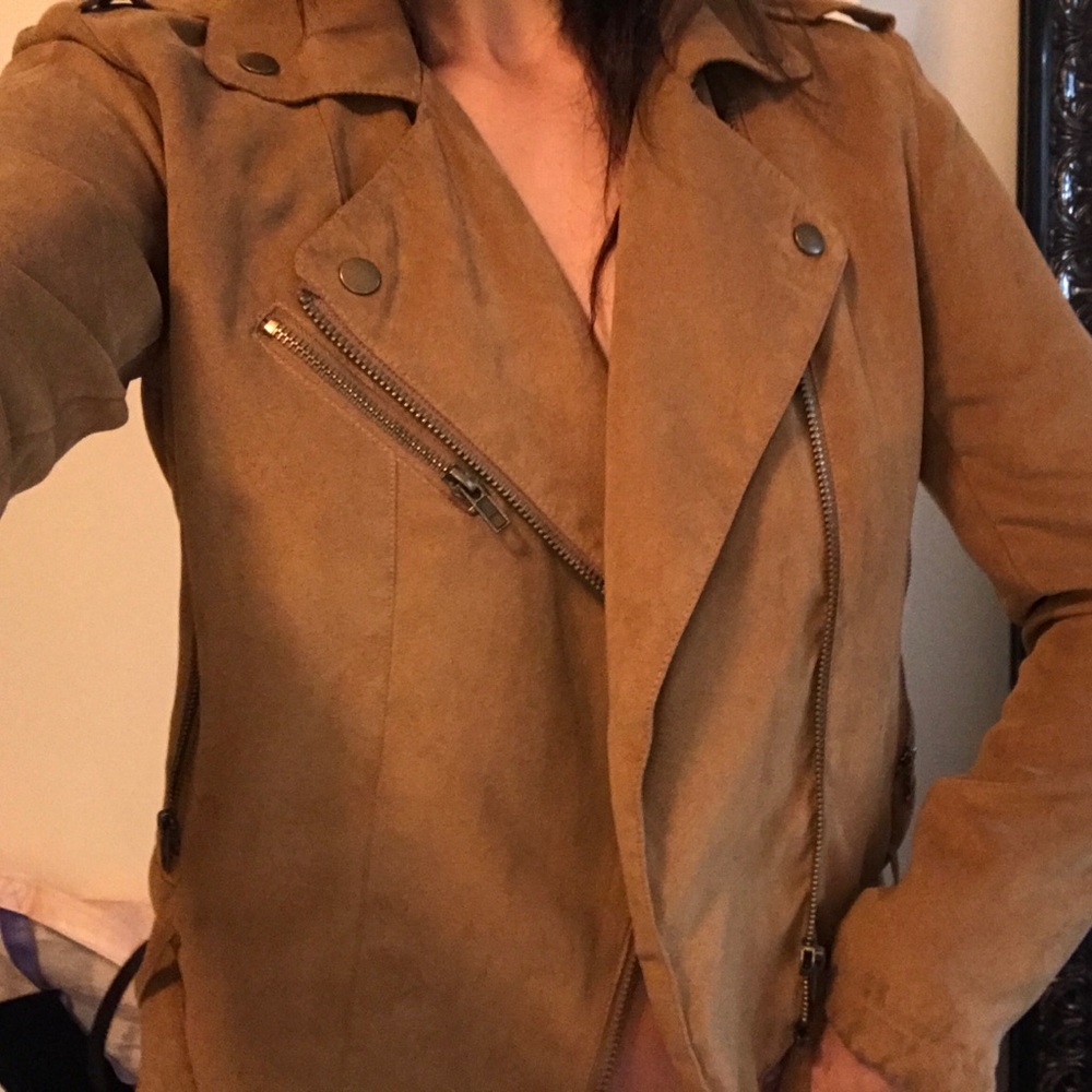 Faux suede moto jacket super cute great for a date