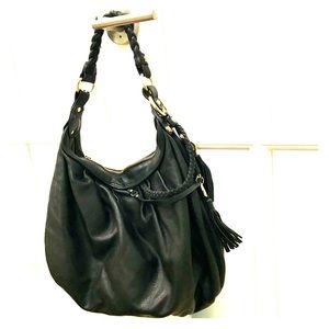 Sabina New York Black Leather Hobo