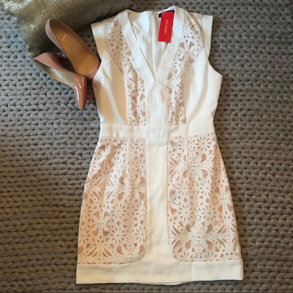 {Ark & Co} NWT Lasercut Lace Ivory Cocktail Dress