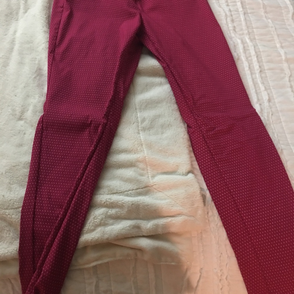 Limited pink polka dot dress pants