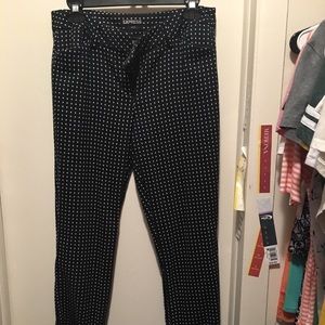 Black and white polka dot dress pants