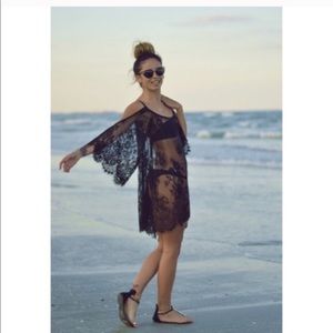 Black Lace swim coverup - S NEW