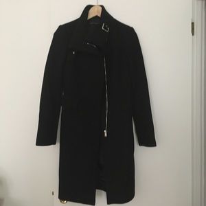 Zara Long High Neck Fitted Wool Coat