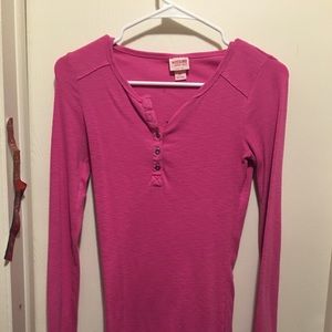 Pink long sleeved flannel
