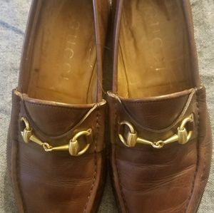 Gucci Leather Hoursebit Loafers