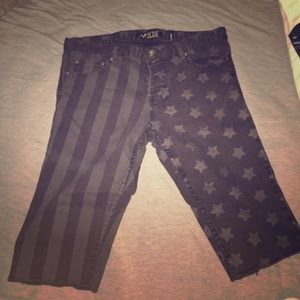Rude brand skinny men’s shorts.