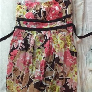 Floral strapless dress