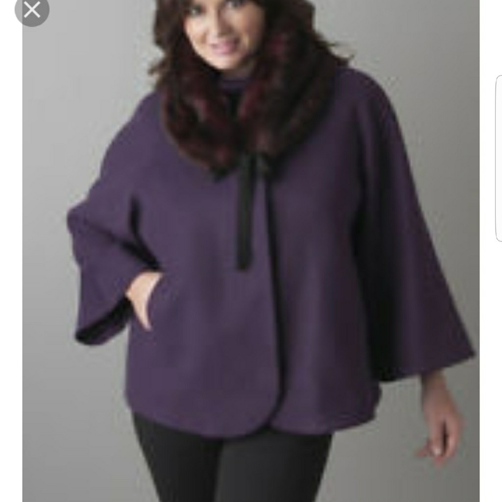 Lane Bryant Fur Cape Jacket