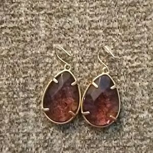 C+I Light Rose Teardrop Earrings NWT