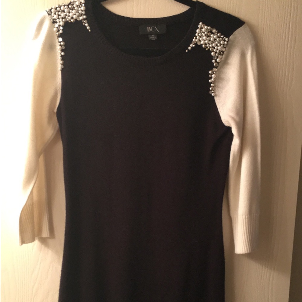 Black and white sweater dress