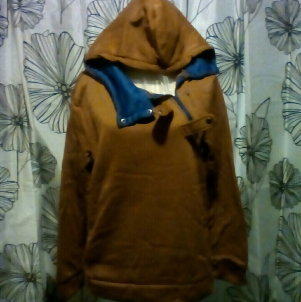 Unisex Construction Face Covered Hoodie Jacket
