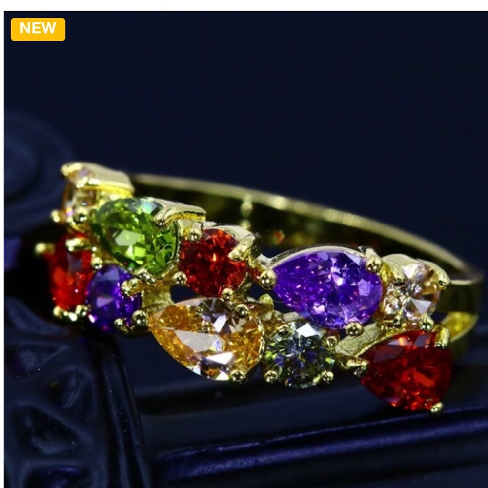 💥💥💥Italian Zircon Yellow Gold Plated Ring