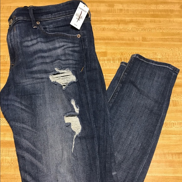 Express mid rise distressed stretch jean legging - Picture 4 of 4