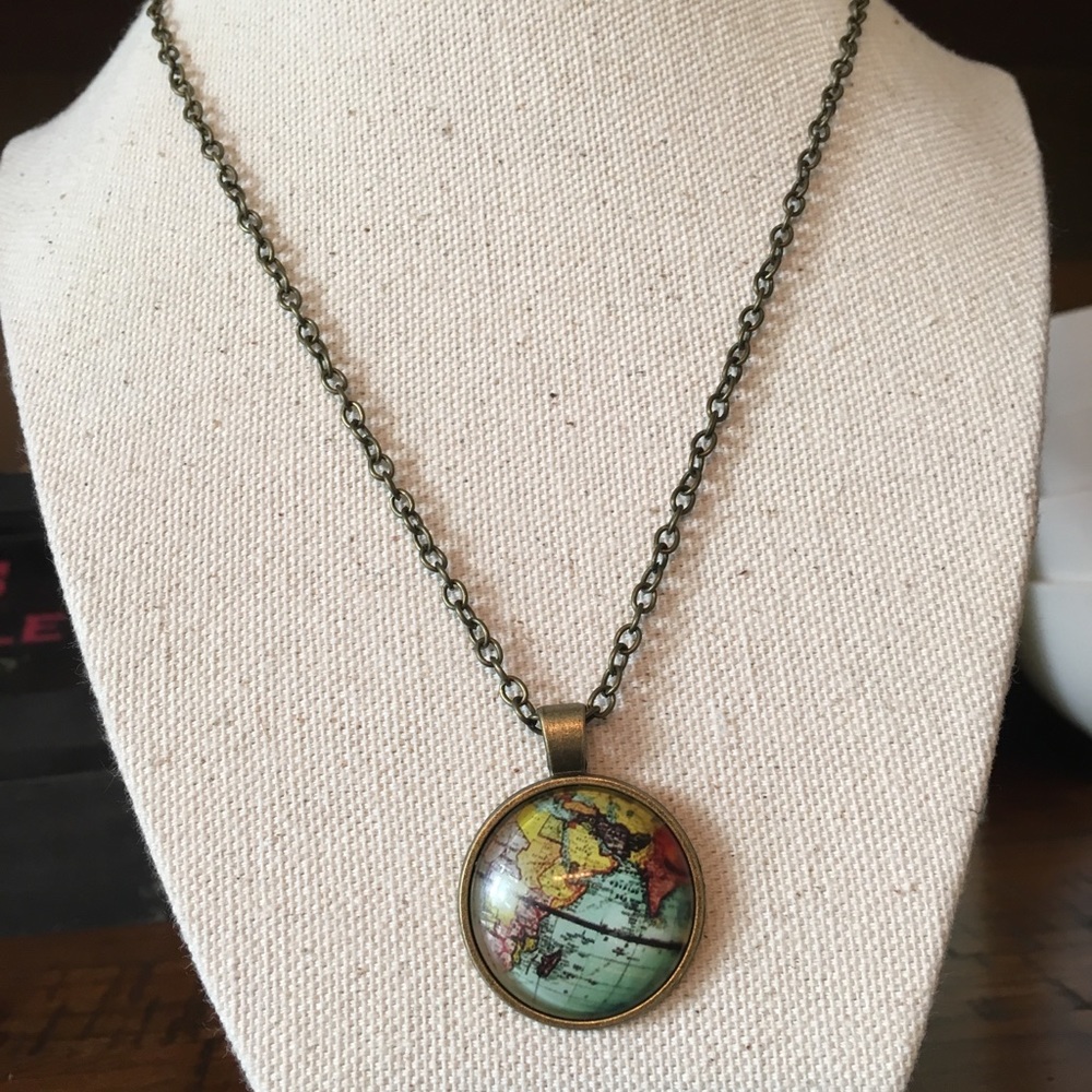Vintage “Look” Explorer Map Pendant with 20” Chain