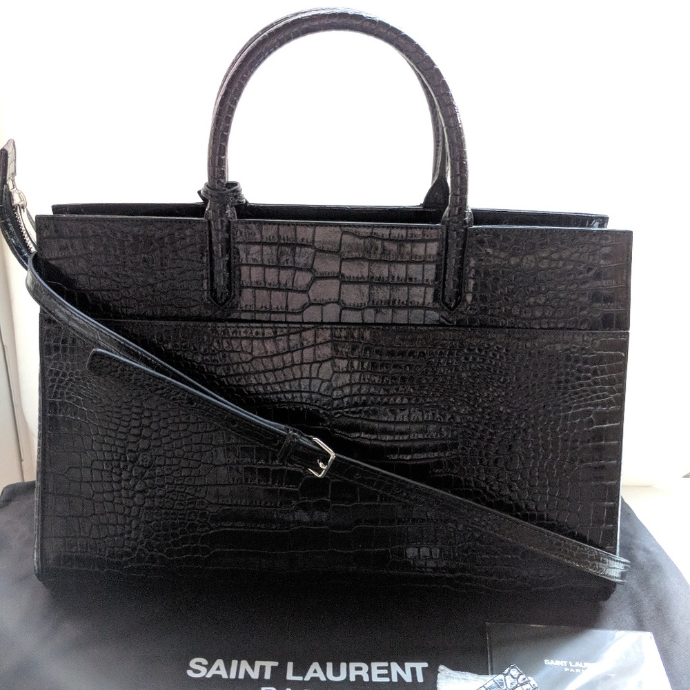 SOLD! Saint Laurent Medium Gauche Rive Cabas Bag - Picture 3 of 6