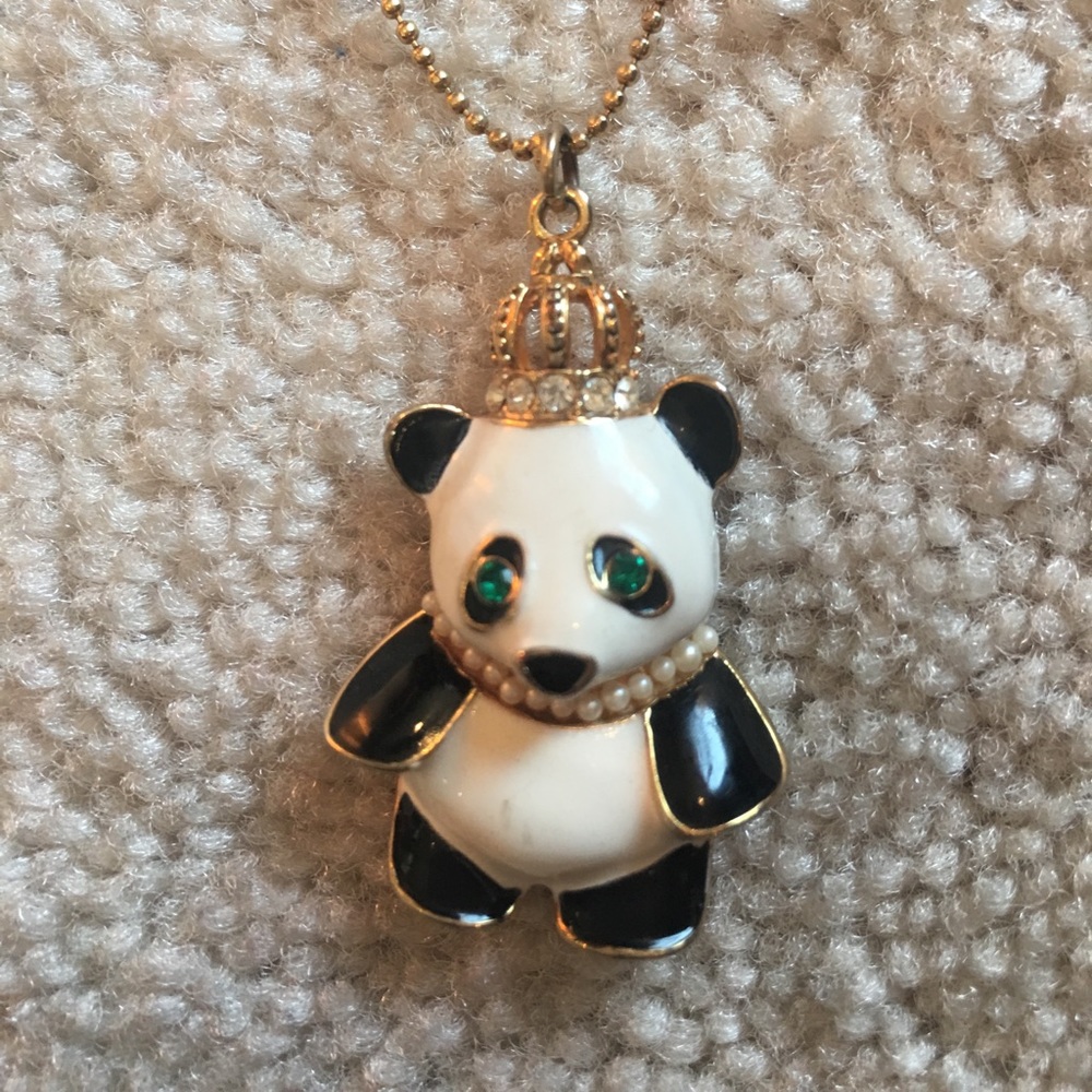 Betsey Johnson Panda Pendant Necklace