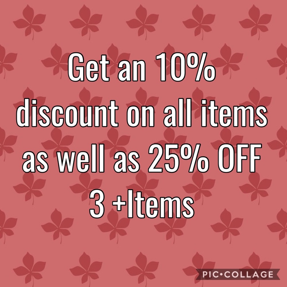 10% off all items sale + 25% OFF 3 +bundled items