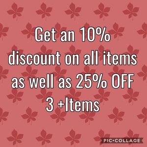 10% off all items sale + 25% OFF 3 +bundled items