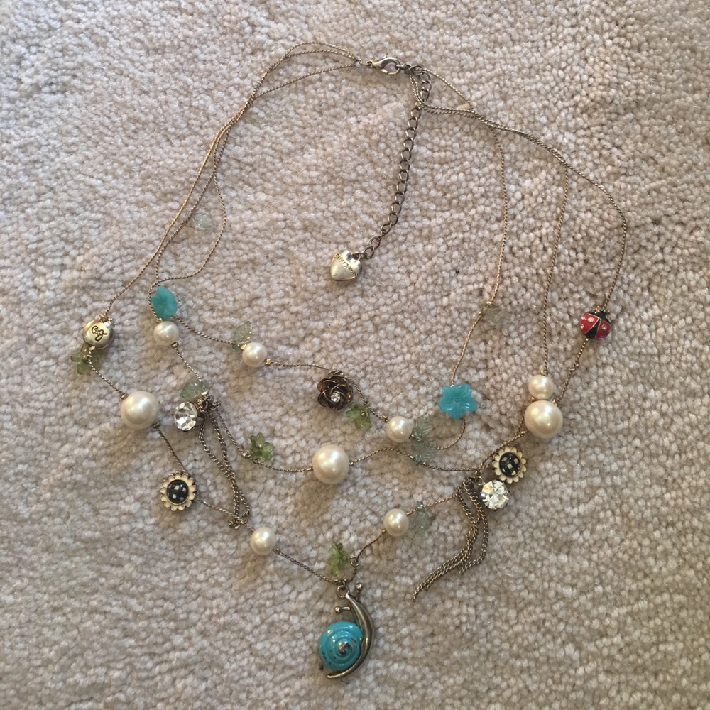 Betsey Johnson Snail and Ladybug Necklace