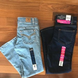 Girls Faded Glory and Jordache bootcut jeans