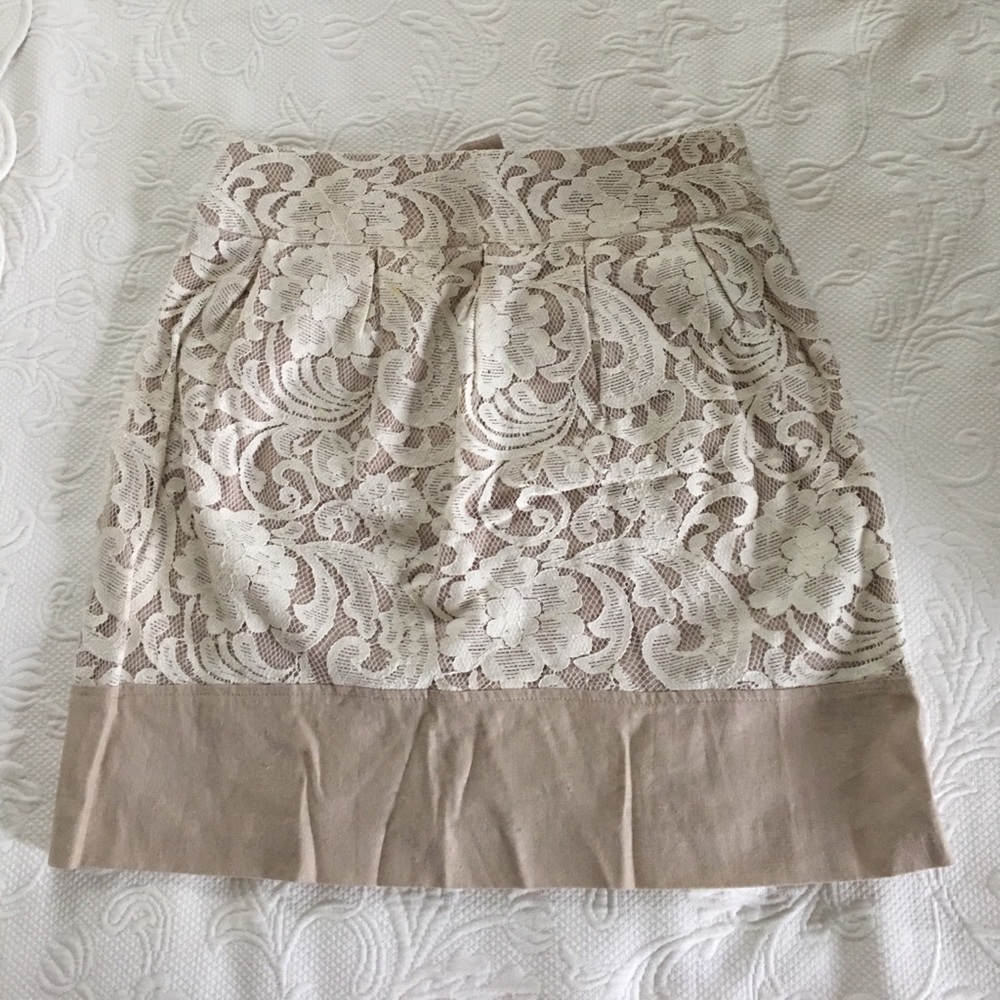 Lace and linen skirt