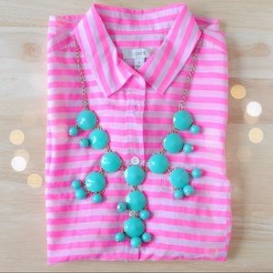 JCrew Pink Stripe Popover Size 10