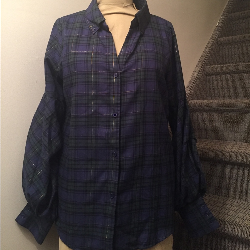 Greyson button down shirt with peasant sleeves
