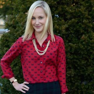 JCrew Bows Popover Size 10