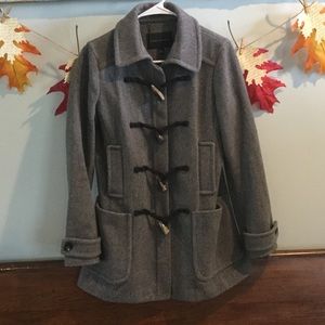 Small banana republic gray wool toggle coat