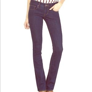 Express Barely Boot Low-Rise Dark Wash Jeans -Long