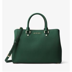 Michael Kors Large Savannah green satchel