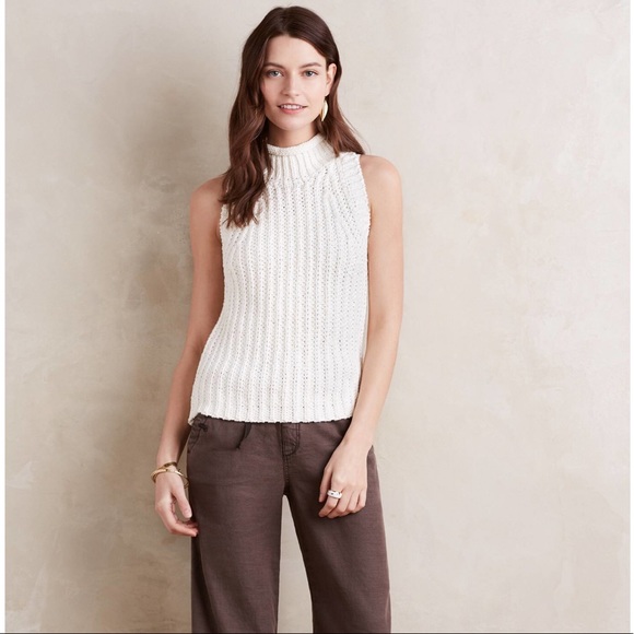 high neck knit tank