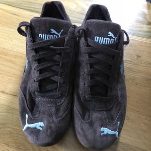 Brown Suede With Silver Womens  Puma Size 8.5 EUC