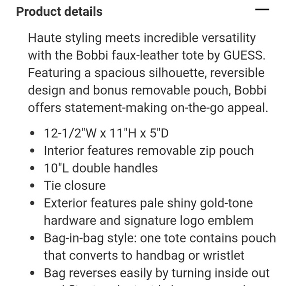 GUESS BOBBI IN OUT TOTE - Picture 4 of 8