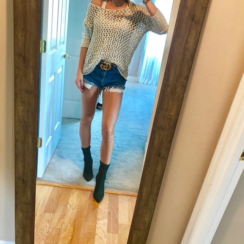 Hole-y off the shoulder sweater size XS