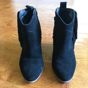 Black suede booties
