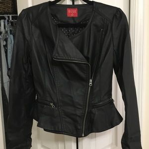ELLE brand imitation leather jacket