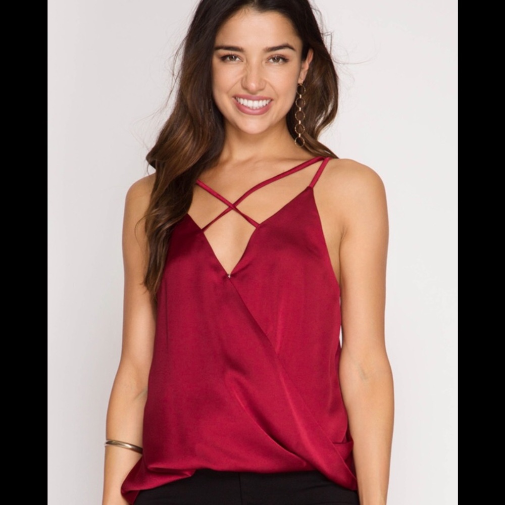 Satin Surplice Top