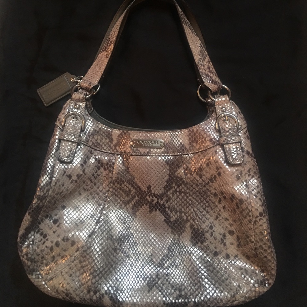 Coach Snake Print Shoulder Bag