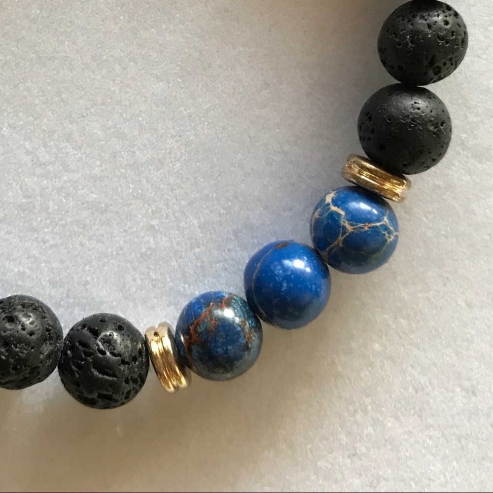 Meditation Lava Stone Diffuser Bracelet BOHO CHIC - Picture 1 of 8