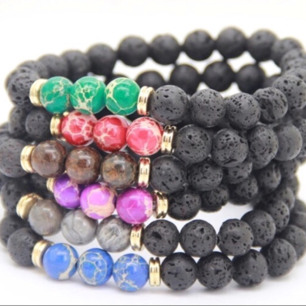 Meditation Lava Stone Diffuser Bracelet BOHO CHIC - Picture 8 of 8