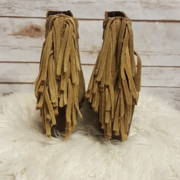 "Espana" leather booties w/ fringe detail - Picture 6 of 8