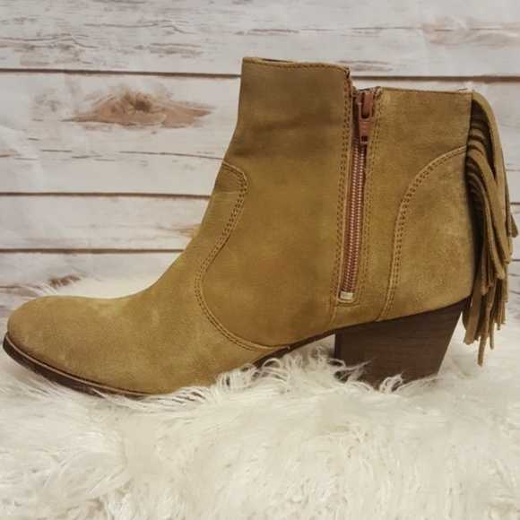 "Espana" leather booties w/ fringe detail - Picture 3 of 8