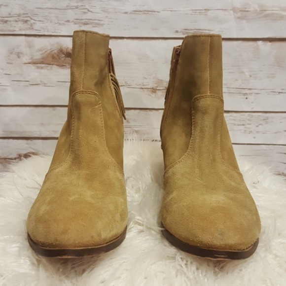 "Espana" leather booties w/ fringe detail - Picture 2 of 8