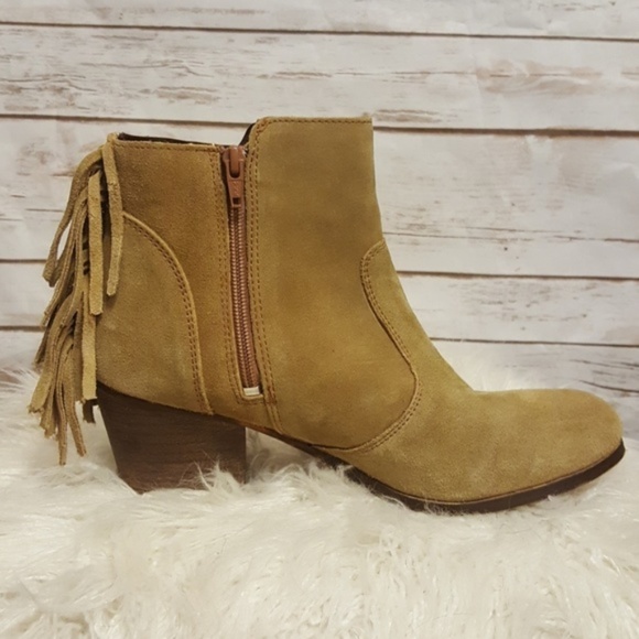 "Espana" leather booties w/ fringe detail - Picture 5 of 8