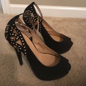 🎀Like New-Just Fab Gold Studded Heels🎀