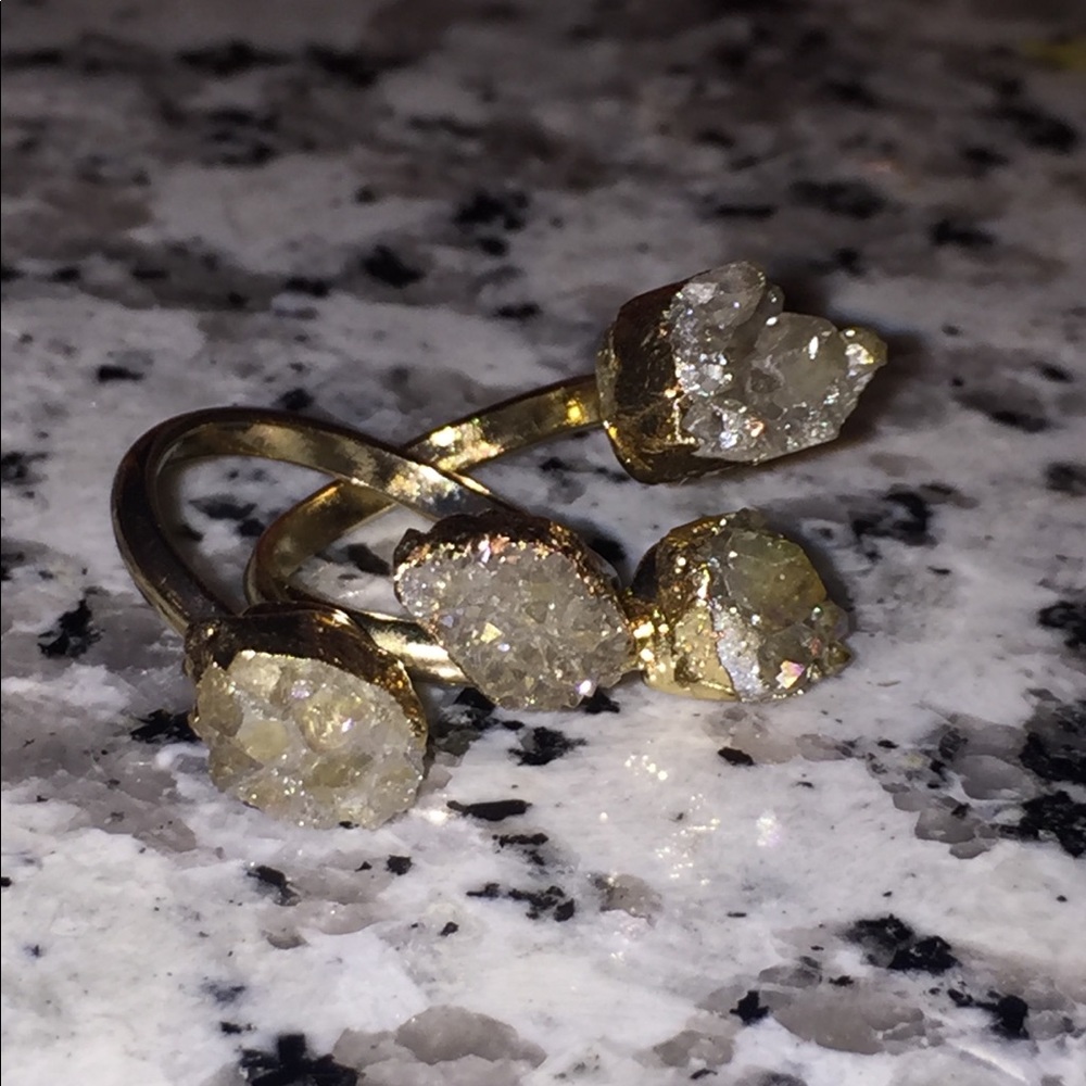 {ONE LEFT} 14k Druzy crystal ring - Picture 1 of 7
